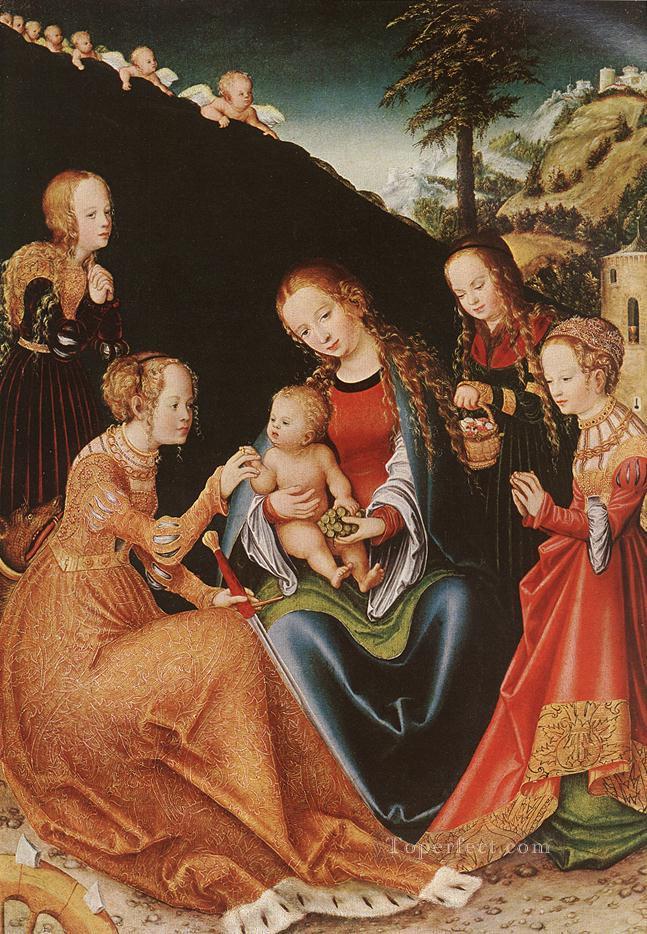 the Mystic Marriage Of St Catherine Lucas Cranach the Elder Oil Paintings
